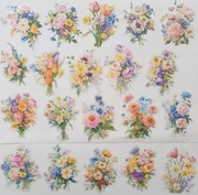 naklejki 20 szt duże bukiety wielokolorowe scrapbooking
