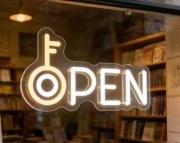 NEON OPEN SZYLD DORABIANIE KLUCZY LED CZYNNE SKLEP KLUCZE ZAMKI OTWARTE 