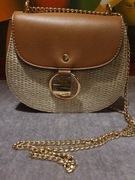 Torebka damska brązowo-beżowa z łańcuszkiem na ramię