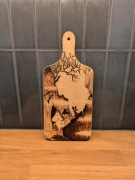 Drewniana deska z ręcznie wypalanym wzorem Muminki 