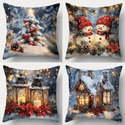 Zestaw 4-rech poszewek Bożonarodzeniowych