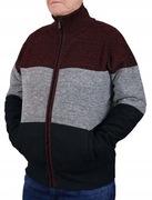Sweter męski nowy, wełniany ocieplany polarem rozpinany ze stójką zamek 6XL