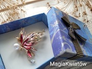 Broszka ekskluzywna motyl w różu 