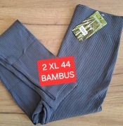 Nowe Leginsy 2 XL bambusowe szare prążkowane wysoki stan bezszwowe