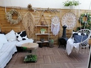 Liść boho trawa morska rękodzieło scandinavian