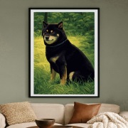 Shiba Inu - portret - plakat 40x60cm