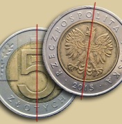 5 ZŁOTYCH  2015 MONETA [nr 160] SKRĘTKA