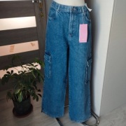 Nowe spodnie damskie Sinsay, rozmiar 40, denim joggers, szeroka nogawka