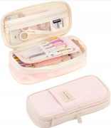 DUŻY PIÓRNIK WIELOFUNKCYJNY SZKOLNY SASZETKA SKŁADANY RÓŻOWY ANGOO