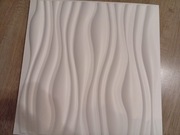 Teksturowane panele ścienne 3D białe, 50x50cm