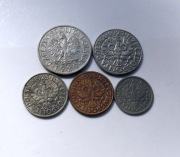 1 zł , 50 gr , 20gr , 10gr , 5 GR 1923-1929 R