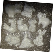 100 sztuk figurki do malowania zwierzęta farma owca świnka pies kura kogut