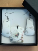 Komplet biżuterii z porcelany - upcycling, rękodzieło, unikat 1 szt. 