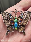 Broszko zawieszka - srebro 925 Silver - lekko złocone + emalia 