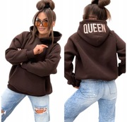 BLUZA DAMSKA QUEEN100% BAWEŁNA MOTION ROZMIAR UNI CZEKOLADOWA OVERSIZE