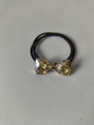 Nowa gumka do włosów z kryształową szampańską kokardką kod973