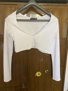 Biały prążkowany crop top PrettyLittleThing 36 S