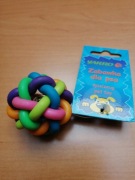 Piłka pleciona gumowa z dzwonkiem dla psa/kota 5cm