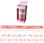 Taśma Washi Tape 4 sztuki z motywem kwiatu wiśni