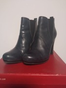 Botki granatowe, Marco Tozzi, skóra roz. 38