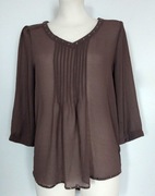 42 XL Next Brązowa bluzka z żabotem koszula