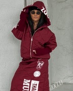 ZOCCO Ciepły komplet pikowany kurtka z kapturem plus spódnica