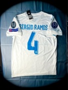 (S) Sergio Ramos 4 Real Madrid 2017/18 Biała Nowa Domowa Koszulka Sportowa