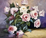 Obraz olejny Bukiet roż  