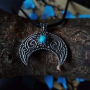 Lunula, srebrna z turkusem