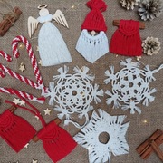 Ozdoby choinkowe zestaw makrama box swiateczny