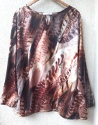 Duża Bluzka Wizytowa w Jesiennych Kolorach Duży Rozmiar 8 XL