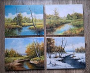 DW-11_Cztery pory roku - 4 obrazy olejne 