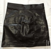 Czarna spódnica z ekoskóry, rozmiar 40, nowa, mini