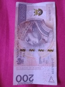 Bankomat 200 zl o numerze seryjnym A02780017 