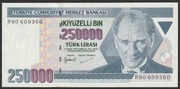 Turcja 250000 lirasi 1970 - Ataturk - stan bankowy UNC