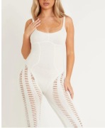 Eva Cream kombinezon z dzianiny XL 42 body z nogawkami