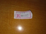 Naklejka znaczek listu poleconego R Poczta Polska Łódź