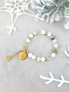 Bransoletka - mix kamieni naturalnych, cyrkonie, stal UNIKAT 