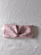 Nowa opaska prążek turban szeroka serduszka na różu 
