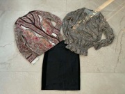 Komplet 2 koszule boho, spódnica skóra Zara , roz. 36