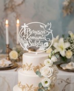 Topper na tort – Pierwsza Komunia Święta | dekoracja komunijna