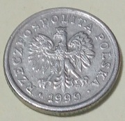 10 GROSZY 1999 - AWERS  ZNAK MENNICZY NIEPEŁNY GRUBE SZPONY ORŁA 