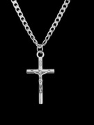 Naszyjnik Pancerka 55 cm 3 Krzyżyk Stal Szlachetna + Pudełko Prezentowe