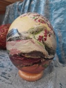 Jajo strusie malowane, wydmuszka, Kwiat Wiśni