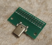 USB typ C (ŹEŃSKIE, FEMALE) breakboard, test board, płytka testowa 