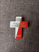 Pokój tobie Polsko ojczyzno moja krzyżyk przypinka prl brosza flaga Polska