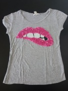 H&M młodzieżowa koszulka t-shirt szary r XS