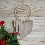 Makrama na kole z imieniem łapacz snów imienna