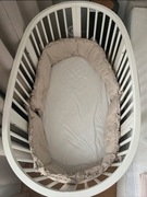 Łóżeczko stokke sleepi v2 białe mini i rozszerzenie materac prześcieradła 