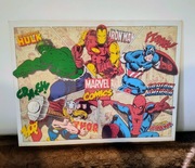 Marvel Heroes plakat w ramce drewnianej. 80x60